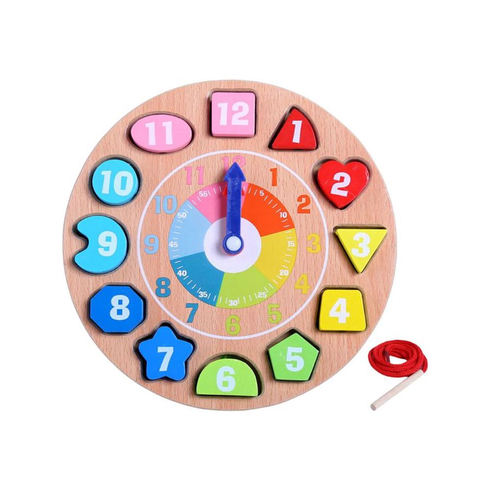 Reloj De Encaje De Madera Juguete Para Niños image number 7.0