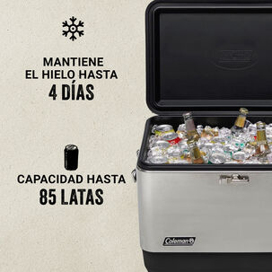 Cooler Coleman Reunion 54 Qt / 51 Lt Acero Inoxidable