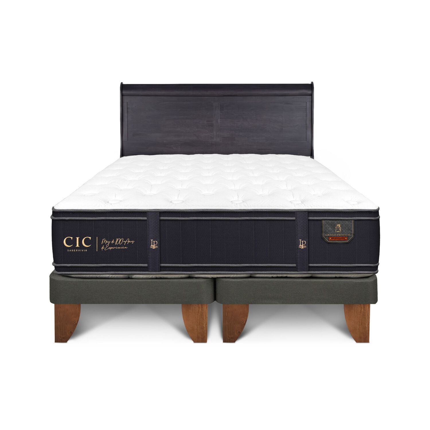 Cama Europea Cic Linea Premium / 2 Plazas / Base Dividida + Respaldo image number 0.0