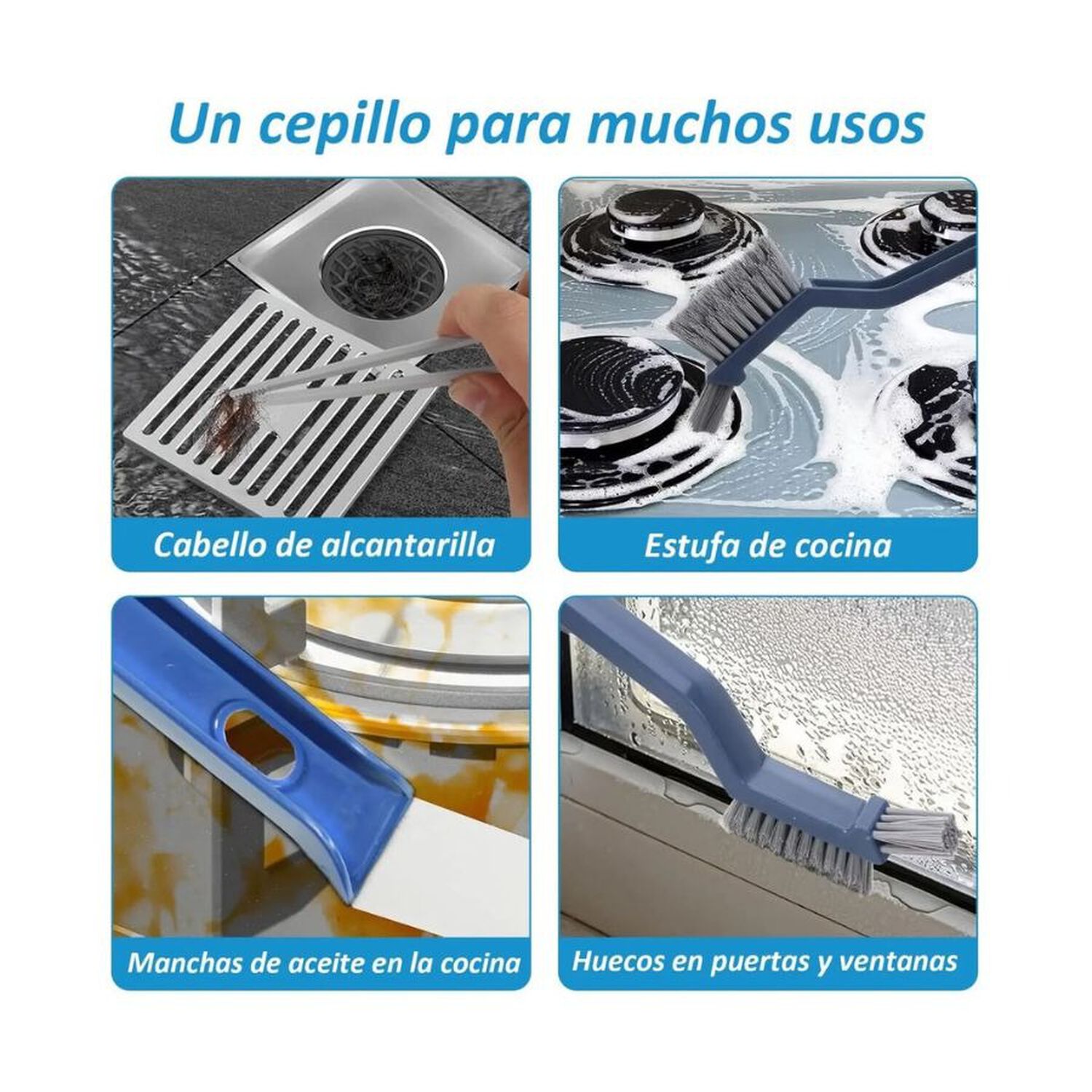 Pack 2 Cepillo Limpieza Grietas 3 En 1 Con Raspador Clip Azul image number 5.0