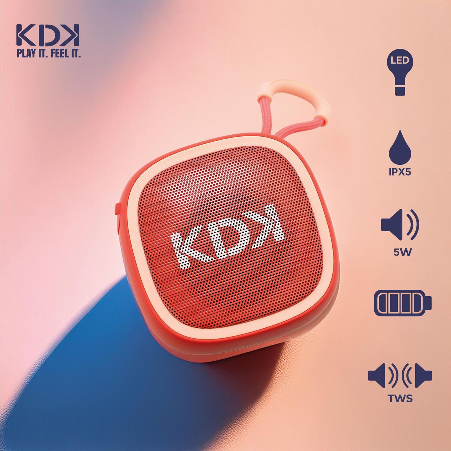 Parlante Mini Bluetooth Kdk Spark 5w Naranjo image number 4.0