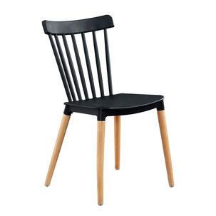 Silla Windsor Negra Patas De Madera