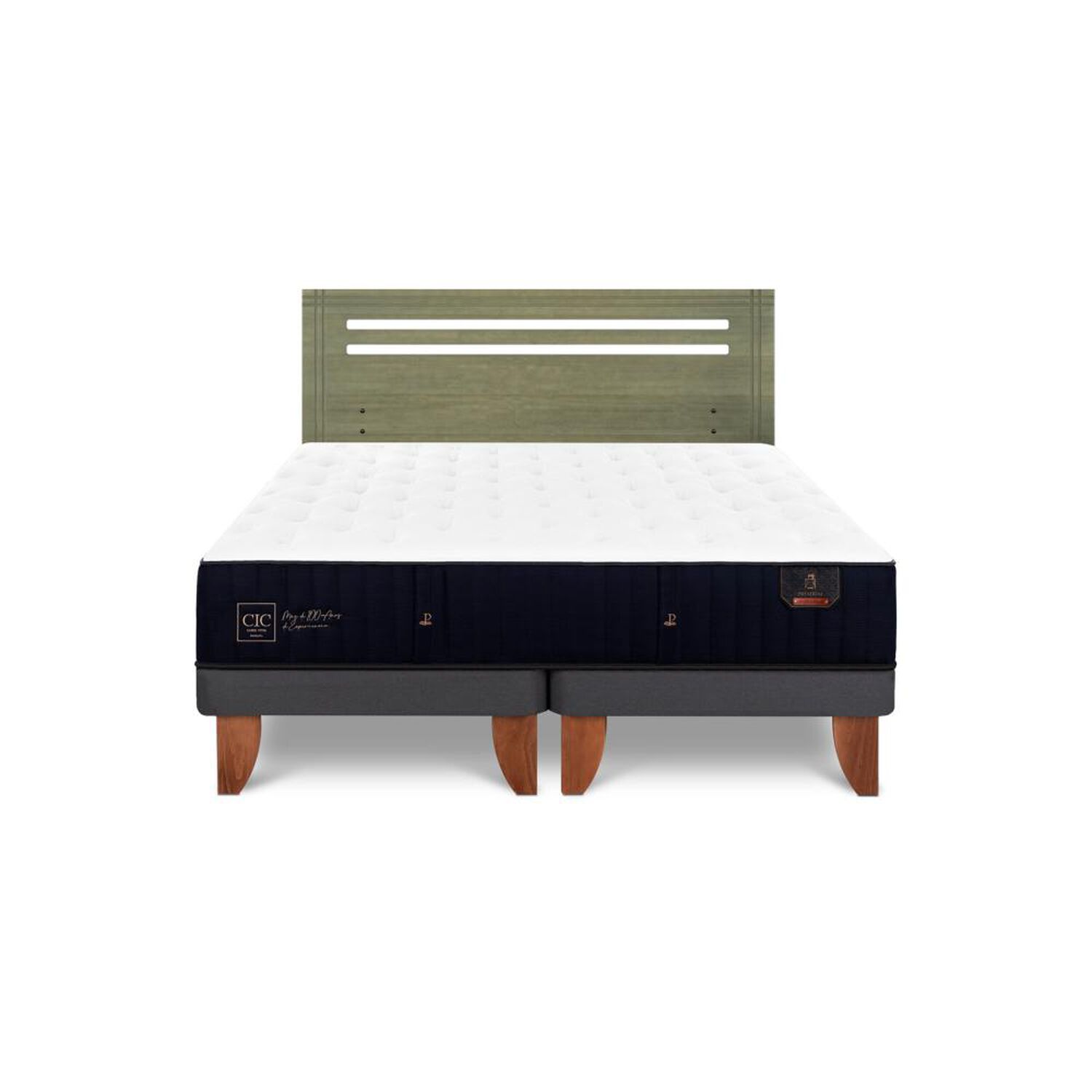 Cama Europea Cic Linea Premium / 2 Plazas / Base Dividida + Respaldo image number 0.0