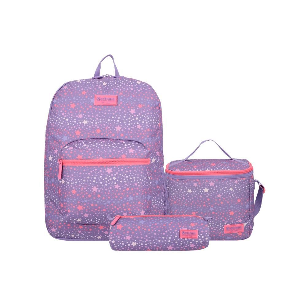 Triple Pack 6xt Mochila Ni&ntilde;a Xtrem Estrellas Morado image number 0.0