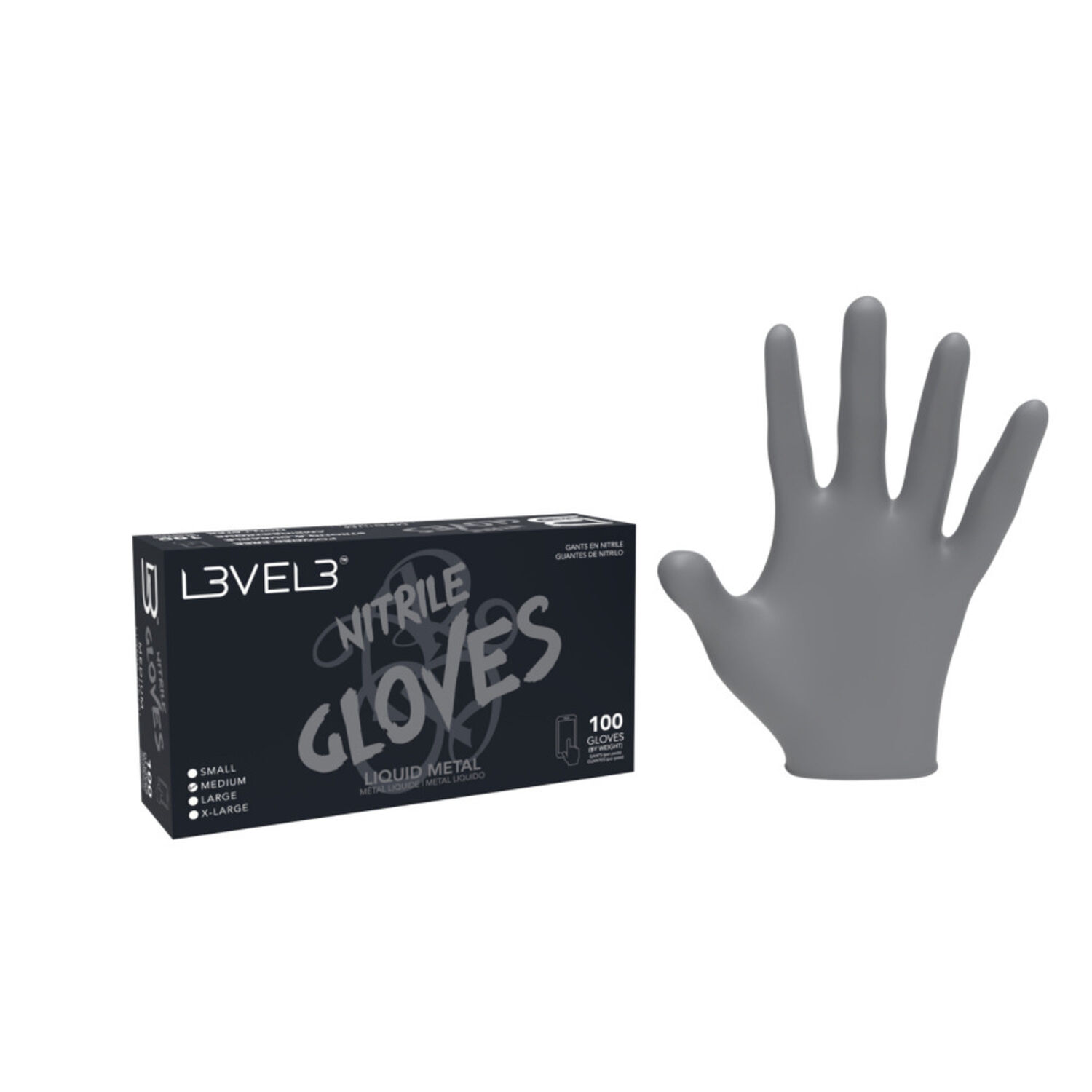 Guantes Level 3 De Nitrilo Color Metal Talla M image number 0.0
