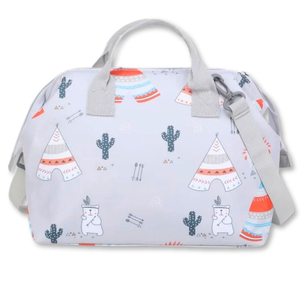 Bolso Maternal Panales Oxford 31cm Panalera Portatil Multifuncional Estampada Light Gray Bear image number 0.0