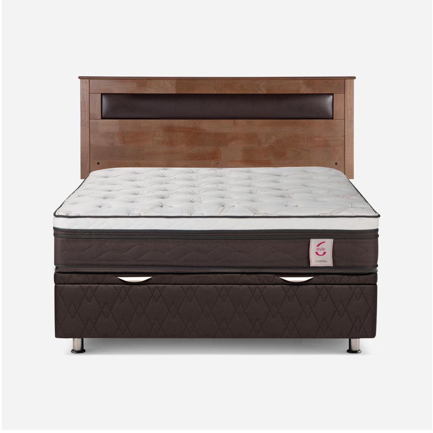 Cama Ba&uacute;l Rosen New Style 6 / 2 Plazas / Base Normal + Respaldo image number 0.0