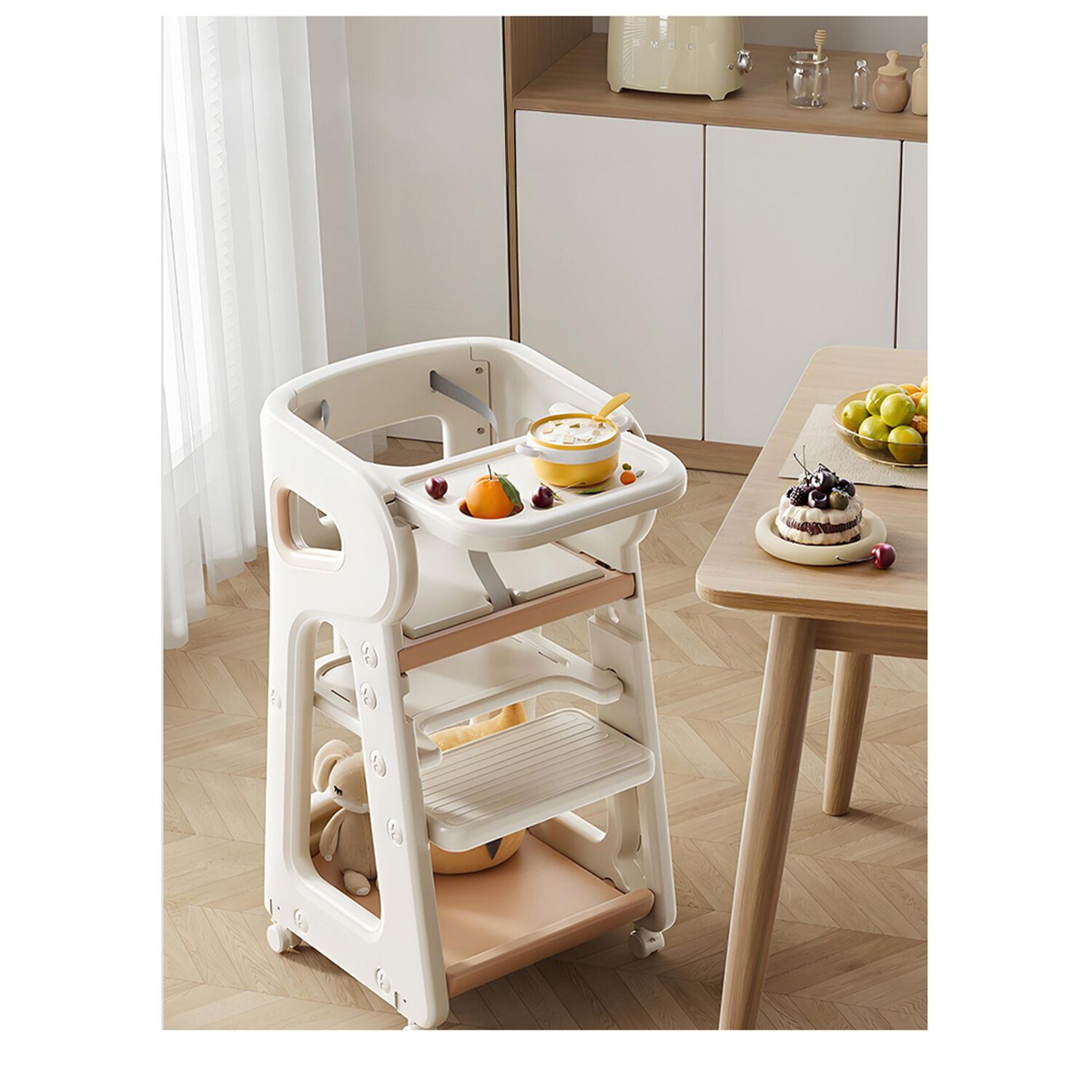 Silla De Comer Para Beb&eacute;s Tidyfeed Blanco Gris image number 3.0