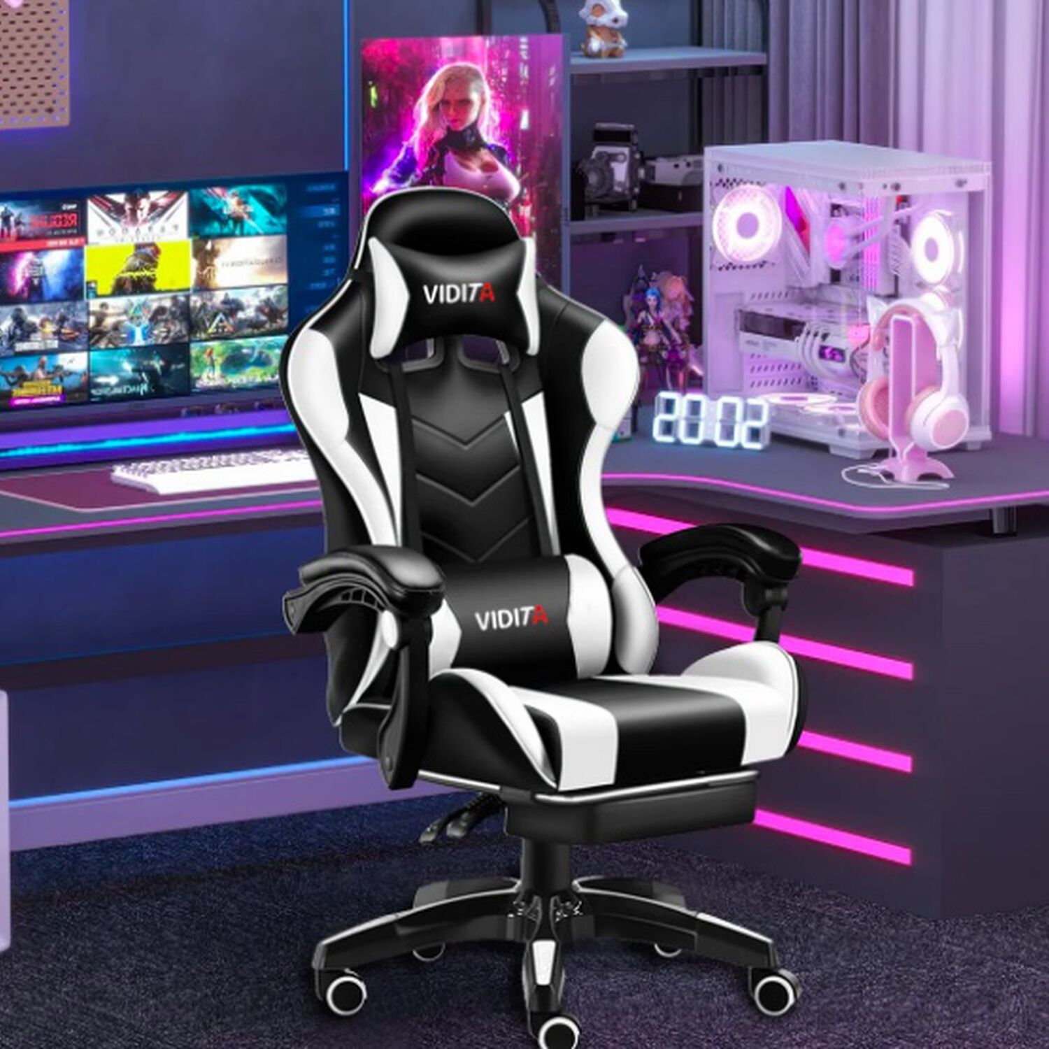 Silla Gamer Ergon&oacute;mica Blanca image number 1.0
