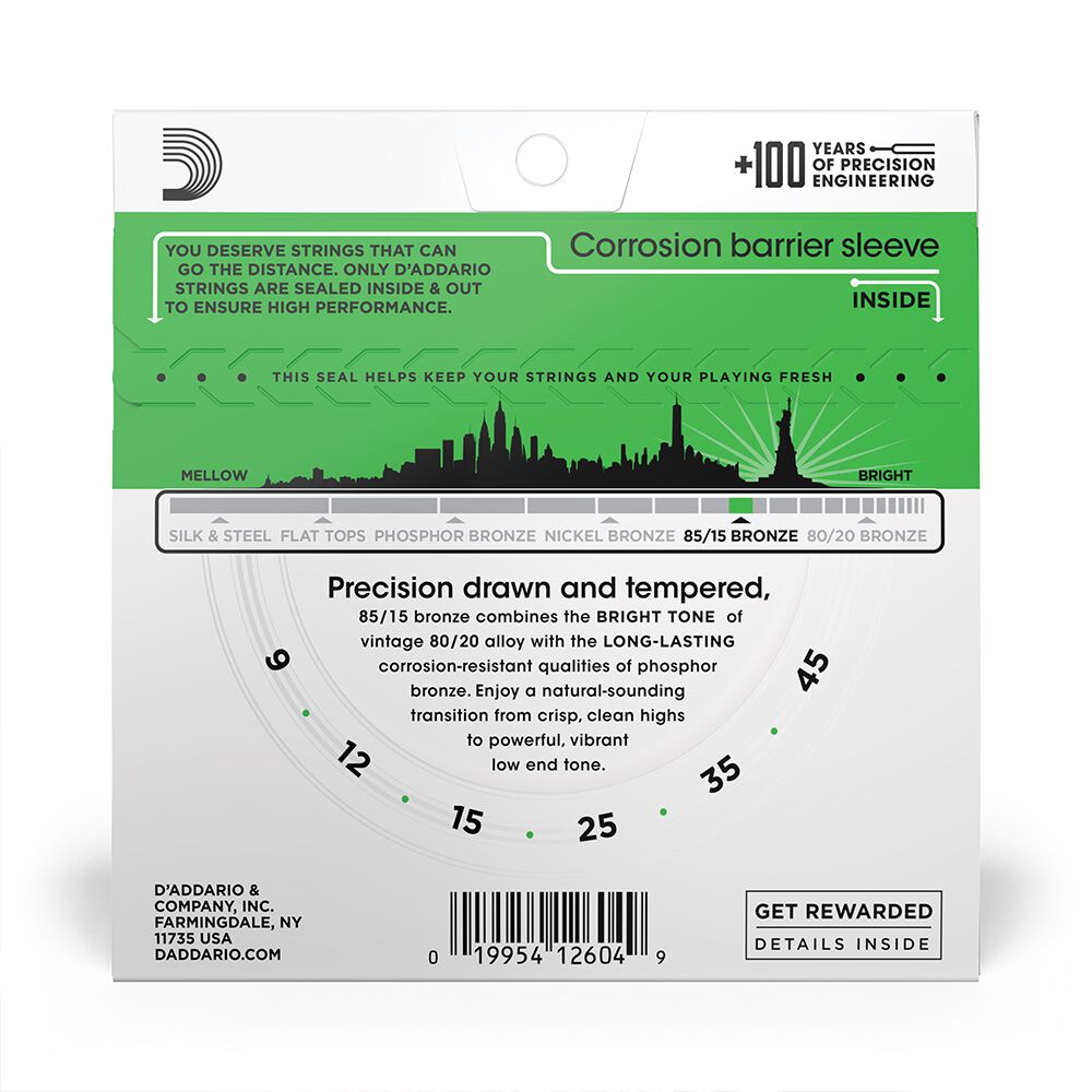 Set Cuerdas Guitarra Acústica 09-45 Ez890 Daddario image number 2.0