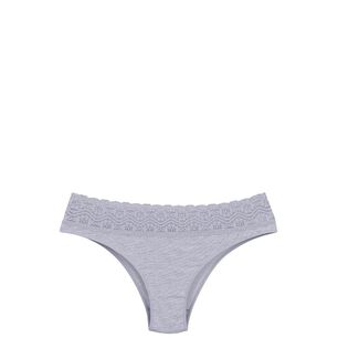 Bikini Algod&oacute;n Con Encaje Gris 2rios