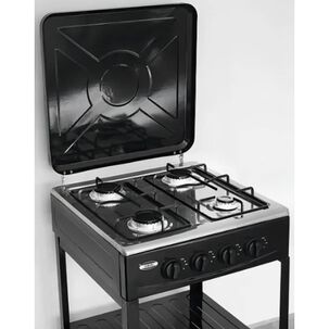 Cocina Encimera A Gas 4 Quemadores Con Repisas Color Negro