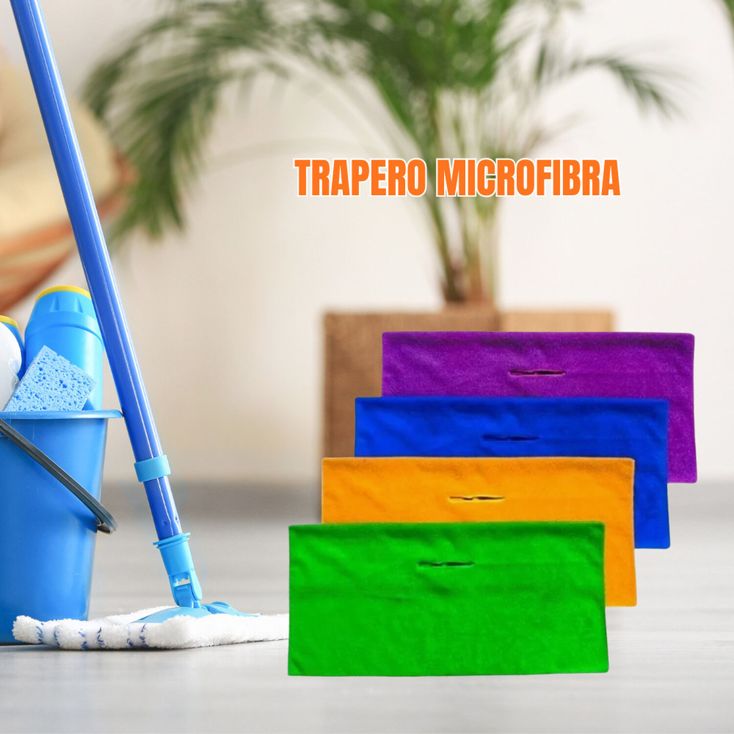 Trapero Lavable Multi Uso Algod&oacute;n Con Ojal Para Trapear 1 Unidad Grande 60x60cm image number 3.0