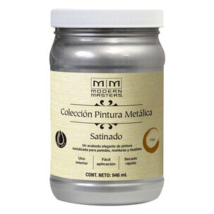 Pintura Base Agua Metálica Satinada 946ml Plata - Modern Masters