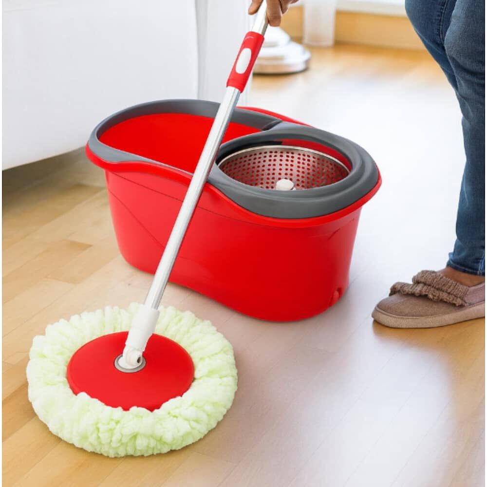 2 Mopas Giratoria 360&deg; Trapeador Canasto Met&aacute;lico Con Pa&ntilde;os image number 14.0