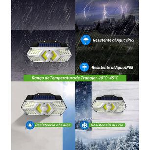 Foco Aplique Solar 124 Led Con Sensor De Movimiento Exterior Pared