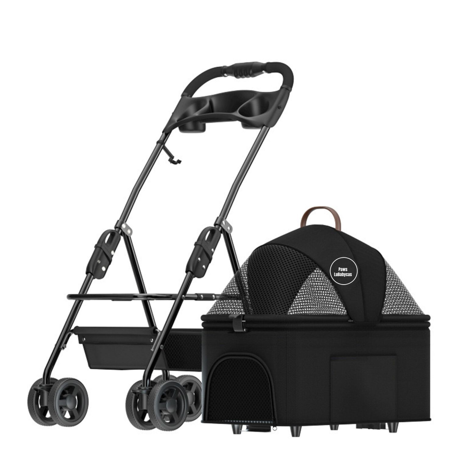 Coche Plegable 2 En 1 Para Mascotas Lubabycas Negro image number 8.0