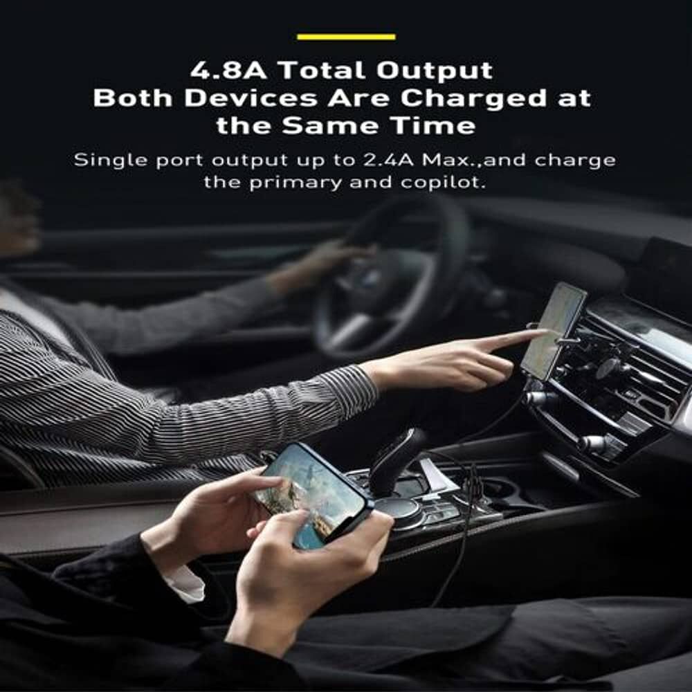 Cargador De Celular Auto 4.8 A Baseus Original Mini Carga Rapida 4.8 Amperes Al Encendedor Del Carro image number 8.0