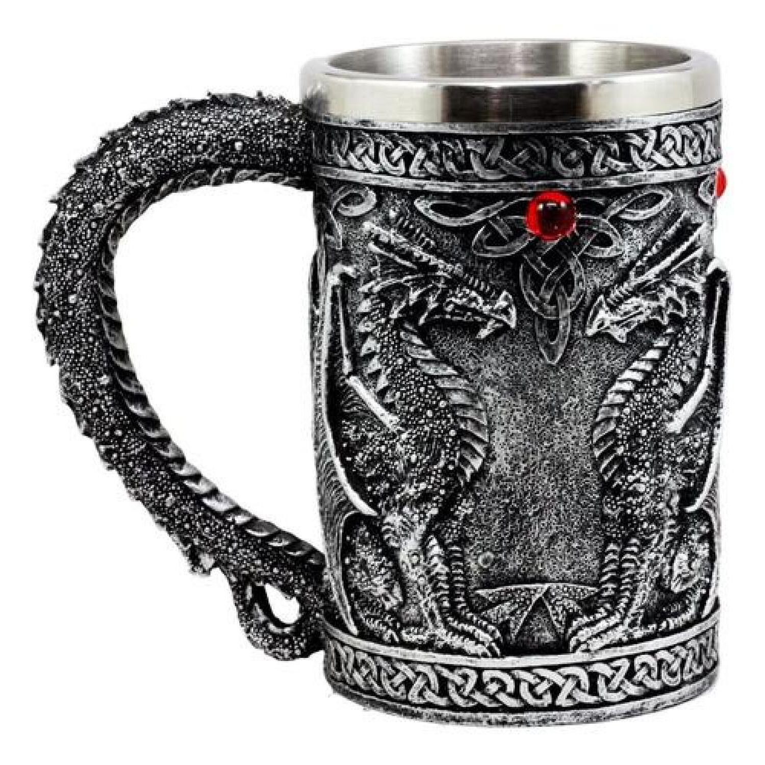 Taza Taz&oacute;n Xl Silver Celta Twin Dragon Fire Drakes image number 4.0