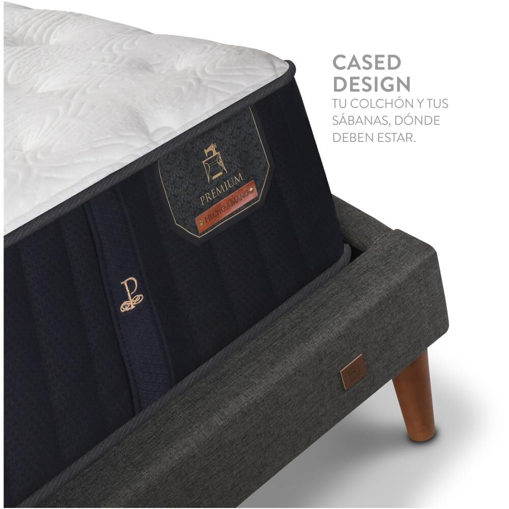 Cama Europea Cic Premium / 2 Plazas / Base Normal + Veladores image number 4.0