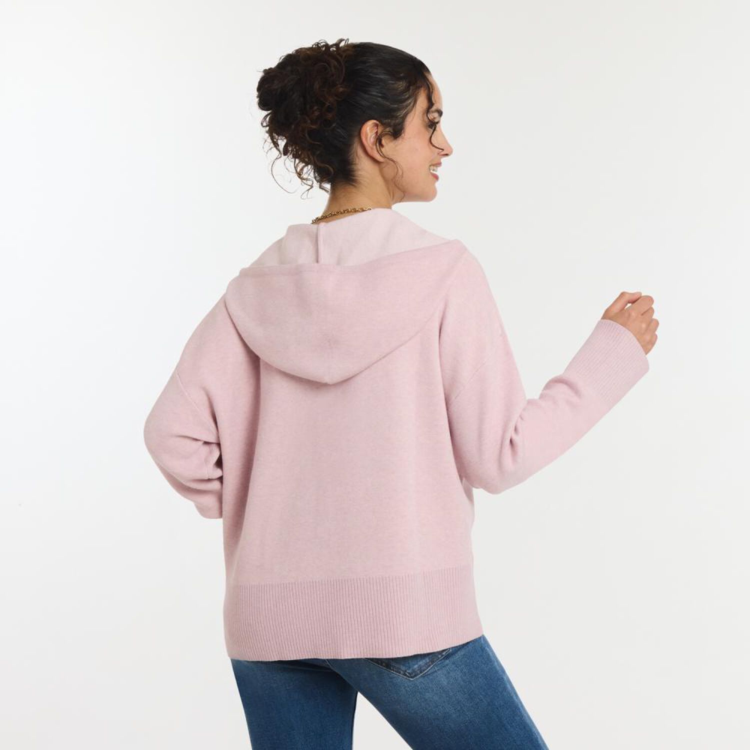 Sweater Jacquard Manga Larga Cuello Redondo Con Capucha Mujer Freedom image number 3.0