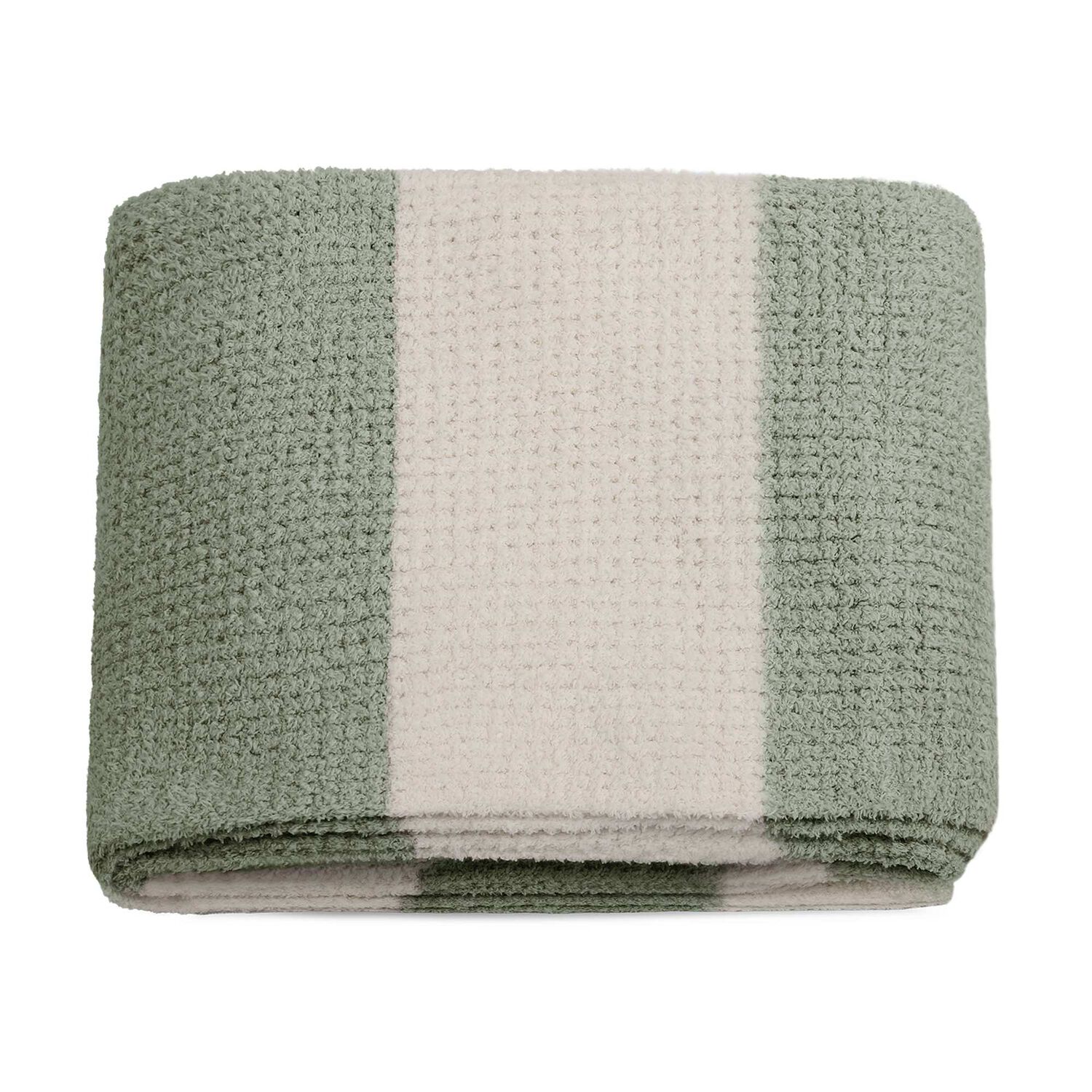 Manta De Franela Nautica 127x152 Waffle Suavidad Superior Verde image number 3.0