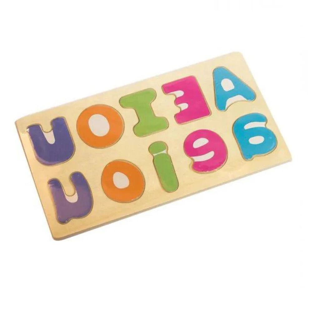Tabla De Encaje De Madera Con Las Vocales Para Ni&ntilde;os De 3+ image number 2.0