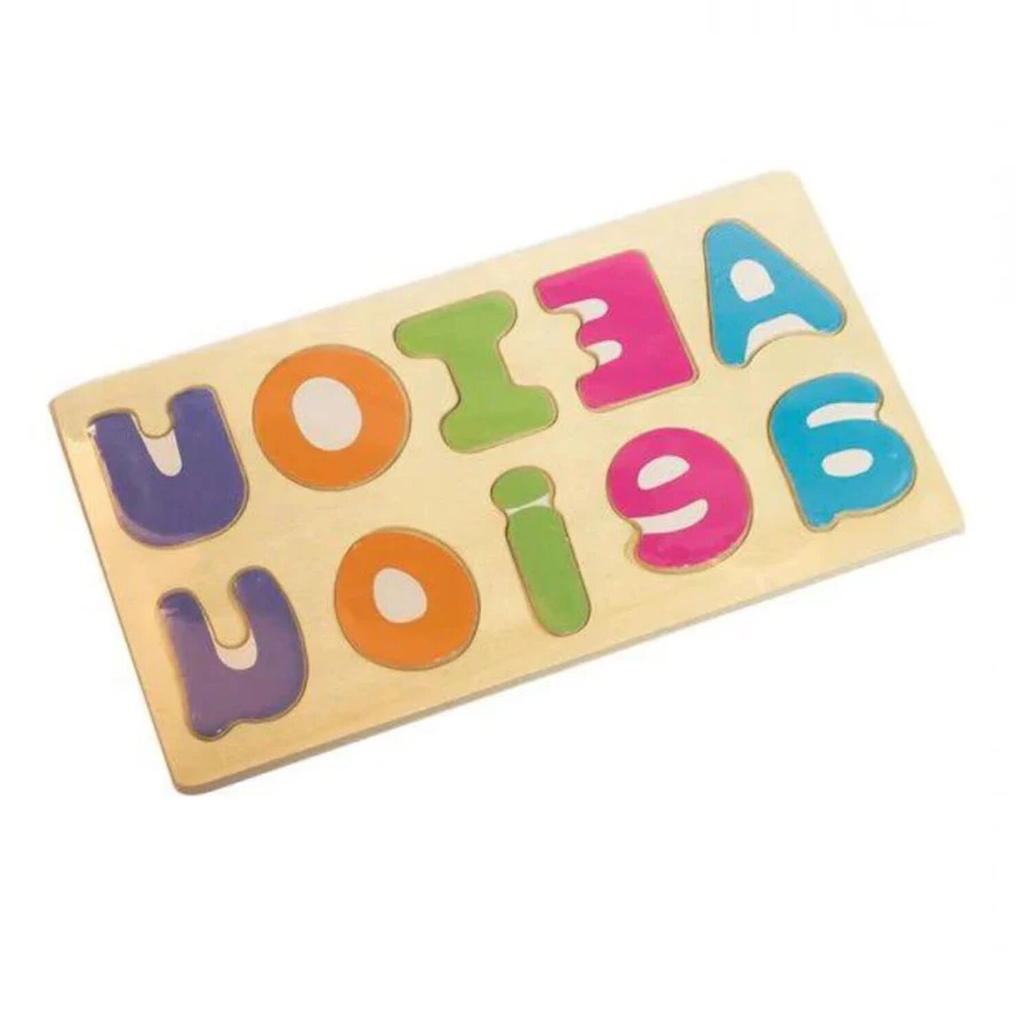 Tabla De Encaje De Madera Con Las Vocales Para Ni&ntilde;os De 3+ image number 2.0