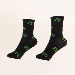 Tripack Calcetines Ni&ntilde;o Verde Creeper Minecraft