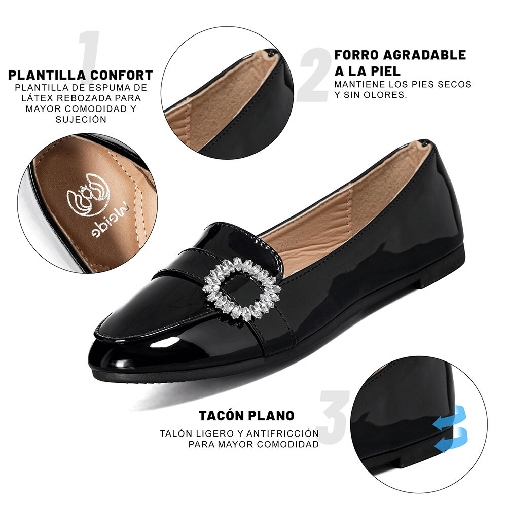 Mocasin Casual Mujer Charol Vintage Comodo Weide You507 image number 7.0