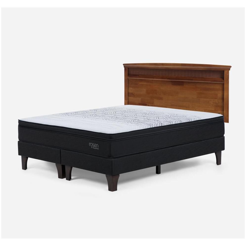 Cama Europea Rosen Tempo / 2 Plazas / Base Dividida + Respaldo Veneto image number 1.0