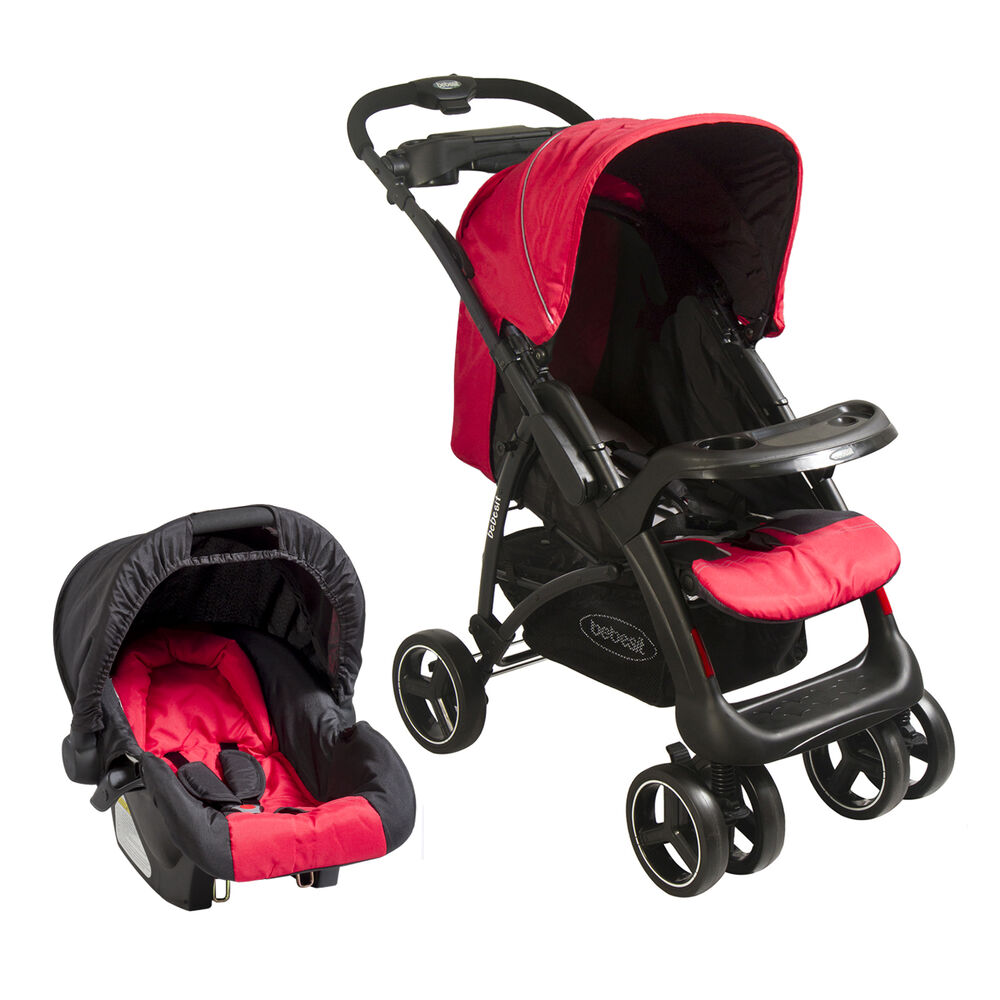 Coche Travel System Lugano Negro Y Rojo image number 0.0
