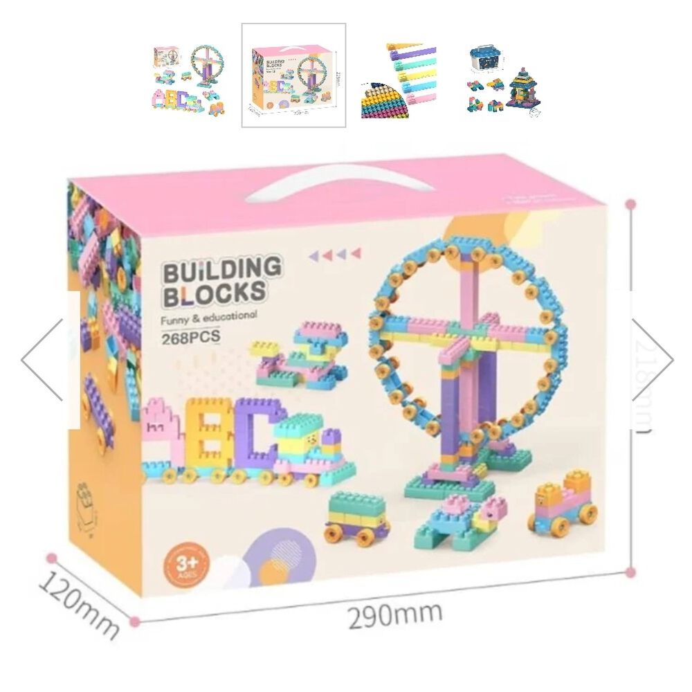 268 Bloques De Construcci&oacute;n Did&aacute;ctico Rosado image number 2.0