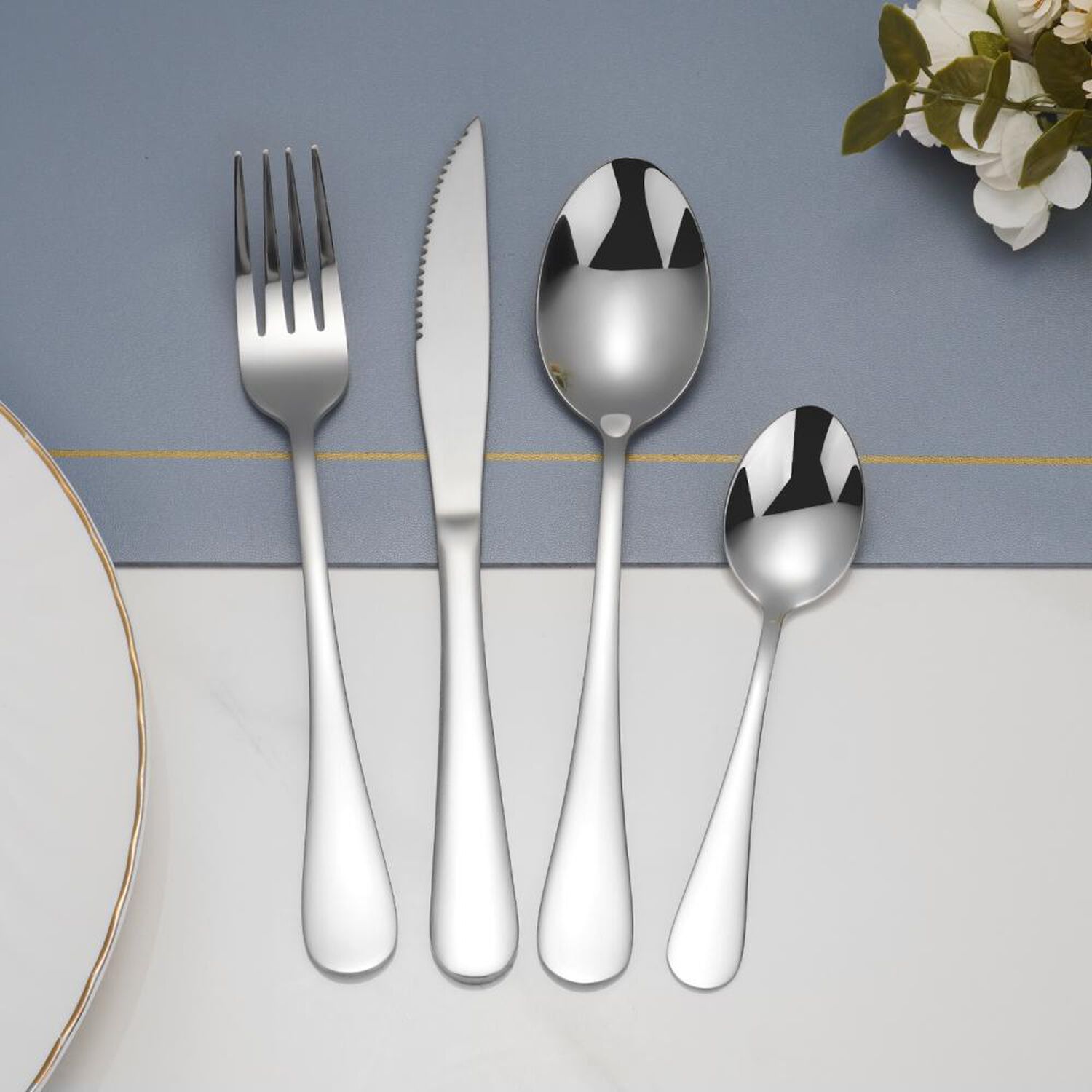 Cubiertos De Mesa Azhome Silver / 24 Piezas image number 1.0