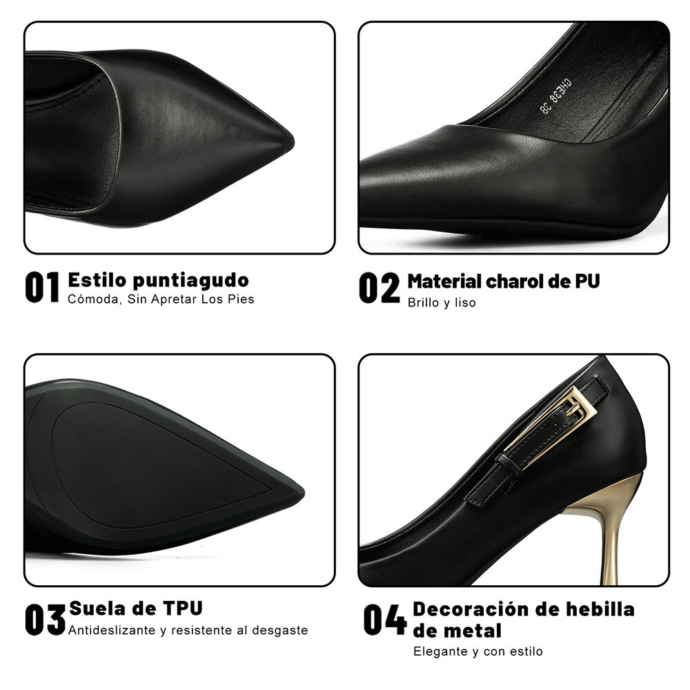 Zapato Taco Alto Formal Simil Charol Mujer Weide Ghe38 image number 7.0