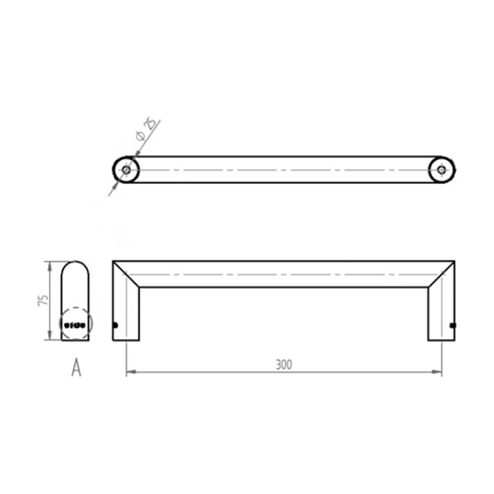 Tirador Odis Tipo 9480 25x300mm - Plata image number 2.0