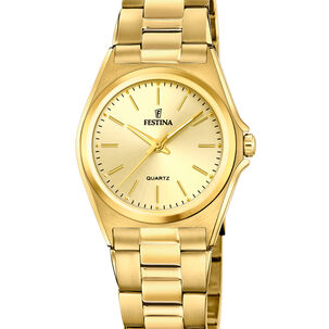 Reloj F20557/3 Festina Champaña Mujer Acero Clasico