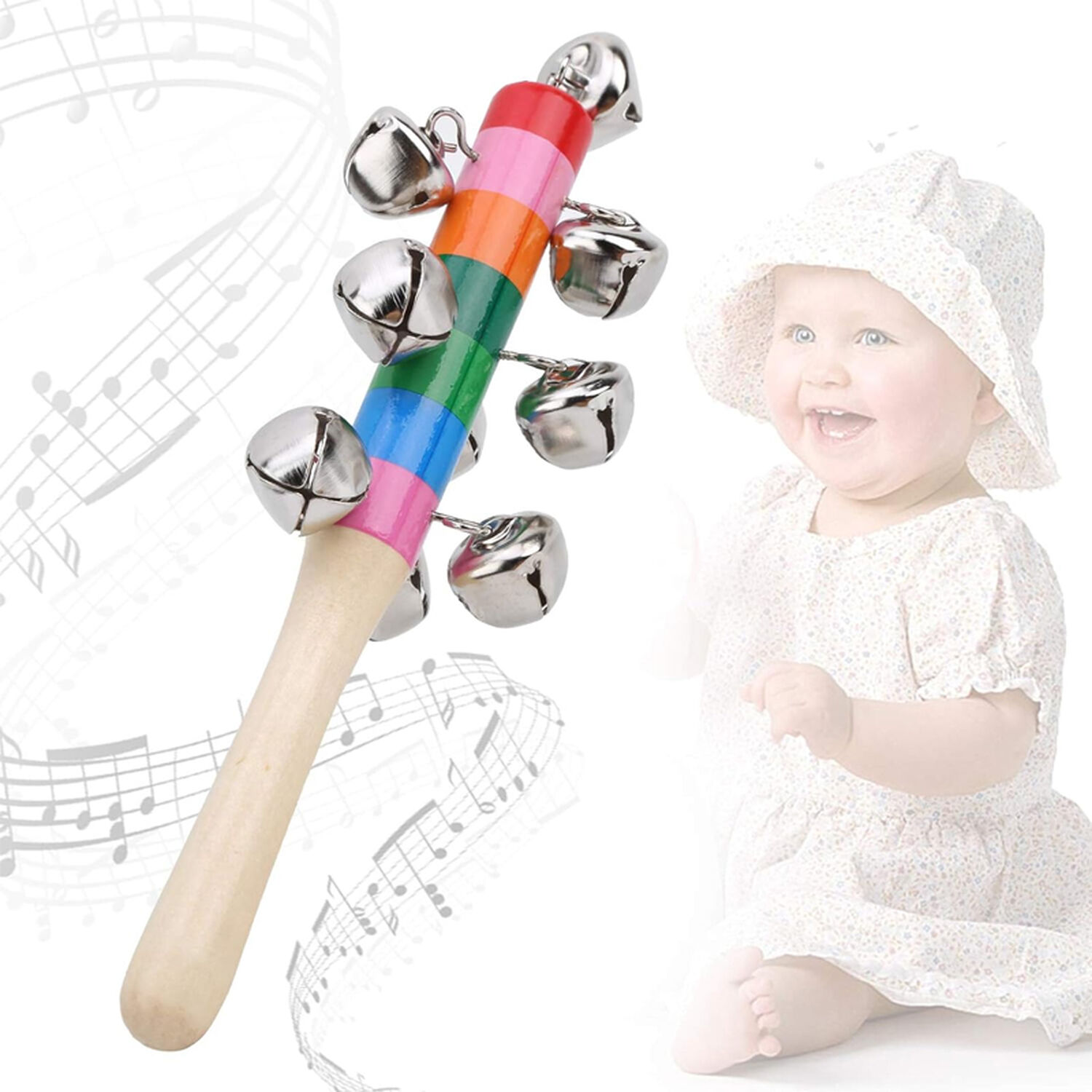 Cascabel Para Ni&ntilde;os Juguete Musical De Ritmo Mango Madera image number 4.0