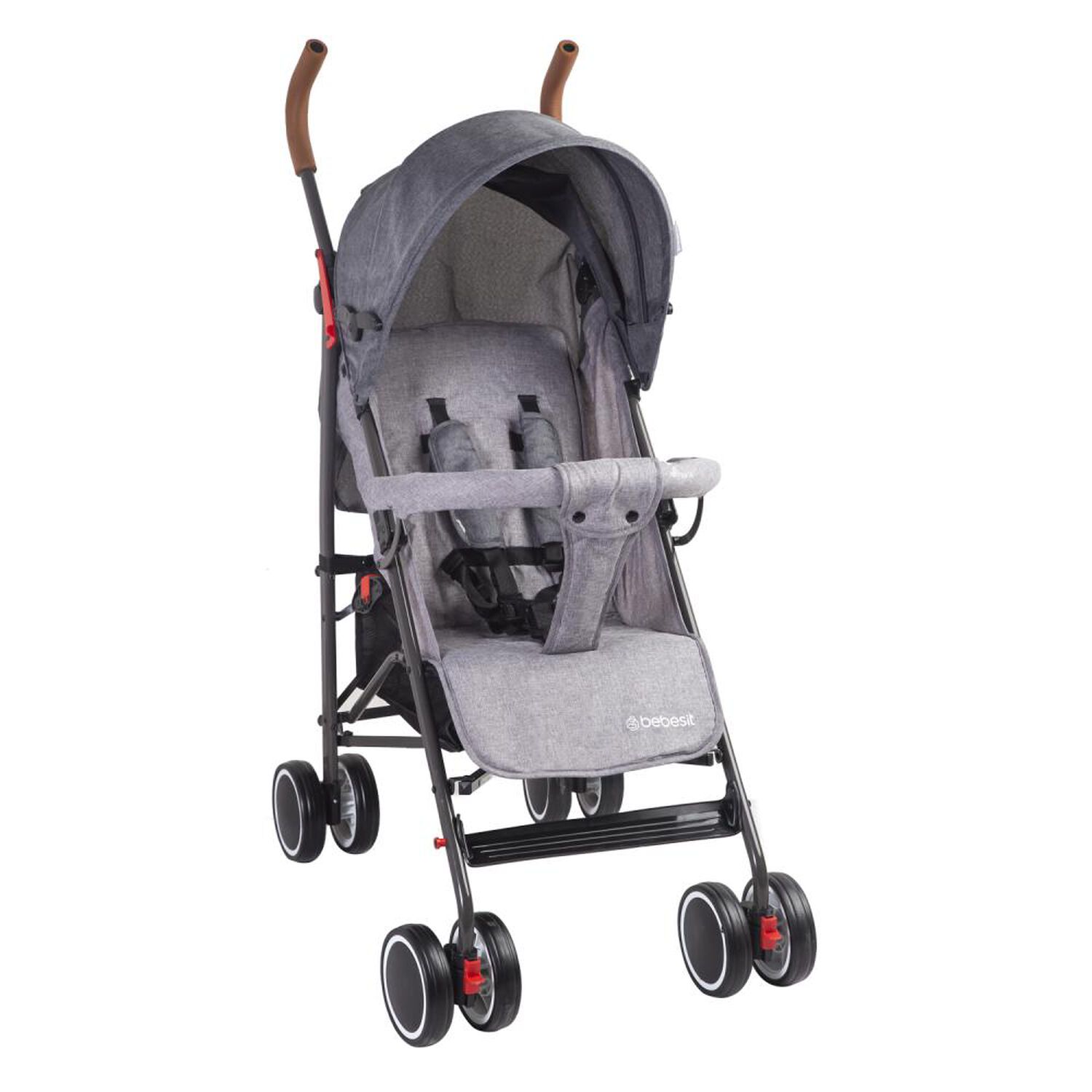 Coche Paragua Bebesit Clap Melange Gris image number 0.0