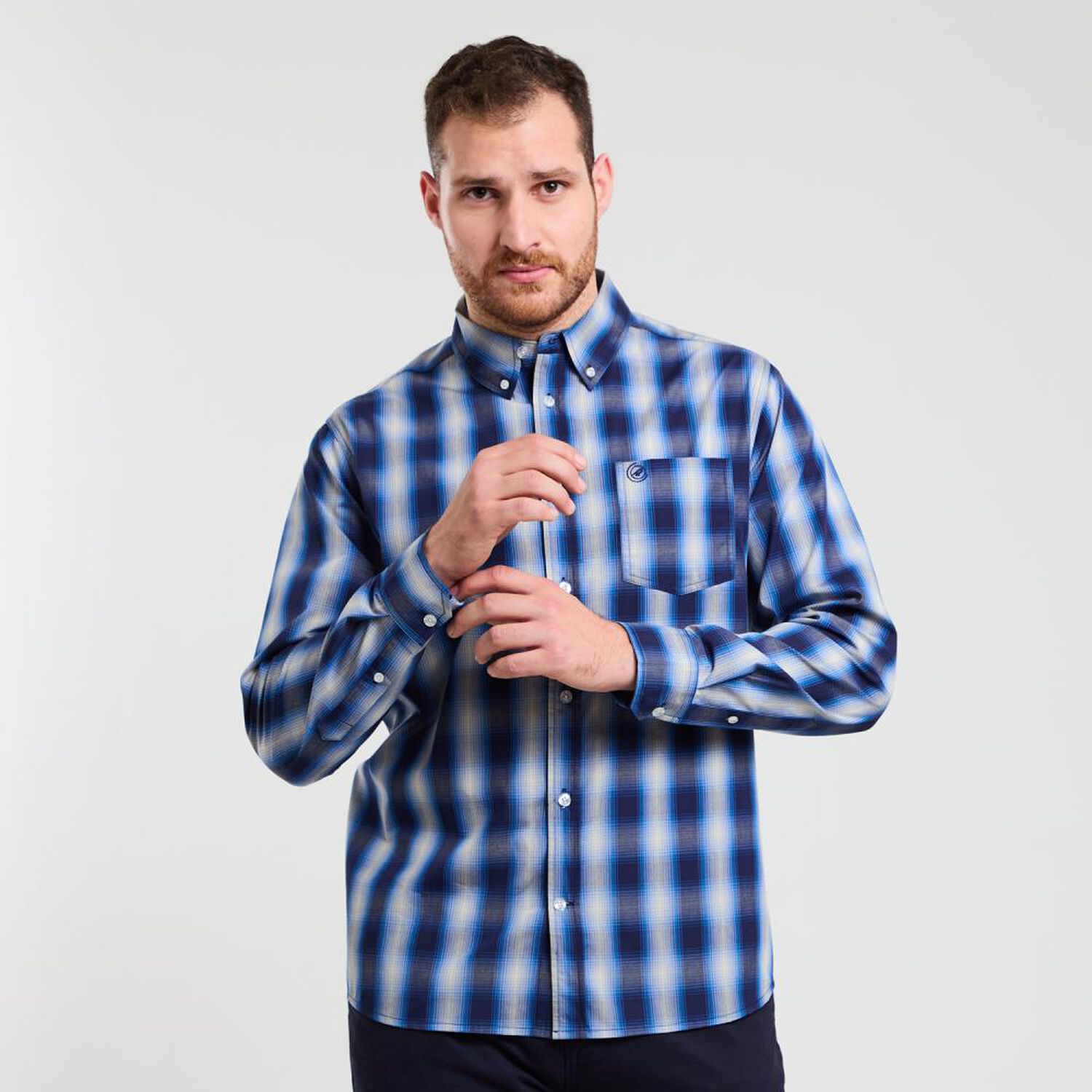 Camisa Cuadrille Regular Manga Larga Hombre Peroe image number 0.0