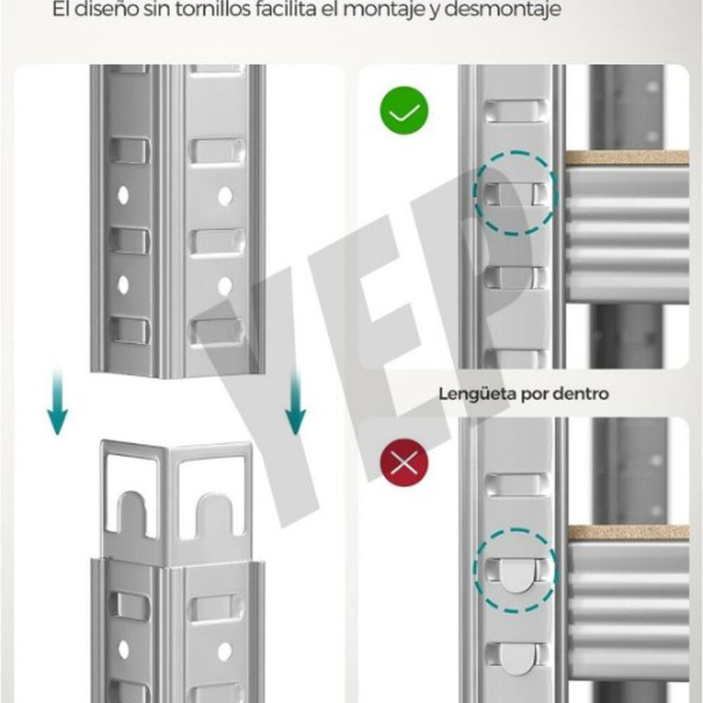 Estante Metálico Armable 180x90x40 Armado Facil Sin Pernos image number 2.0