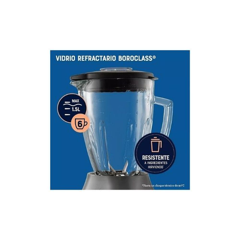 Licuadora Oster Vaso Vidrio 6 Velocidades + Pulso Blstpeggpb Color Gris image number 8.0