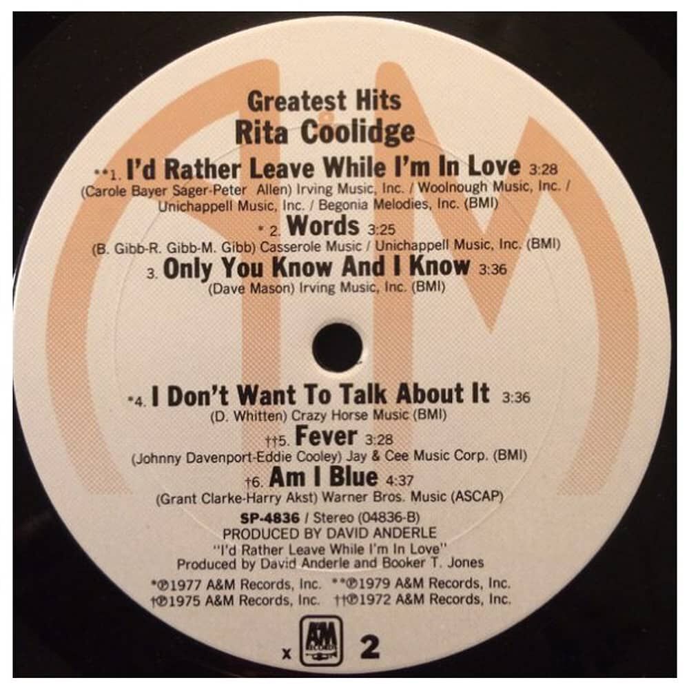 Rita Coolidge - Greatest Hits | Vinilo Usado image number 3.0