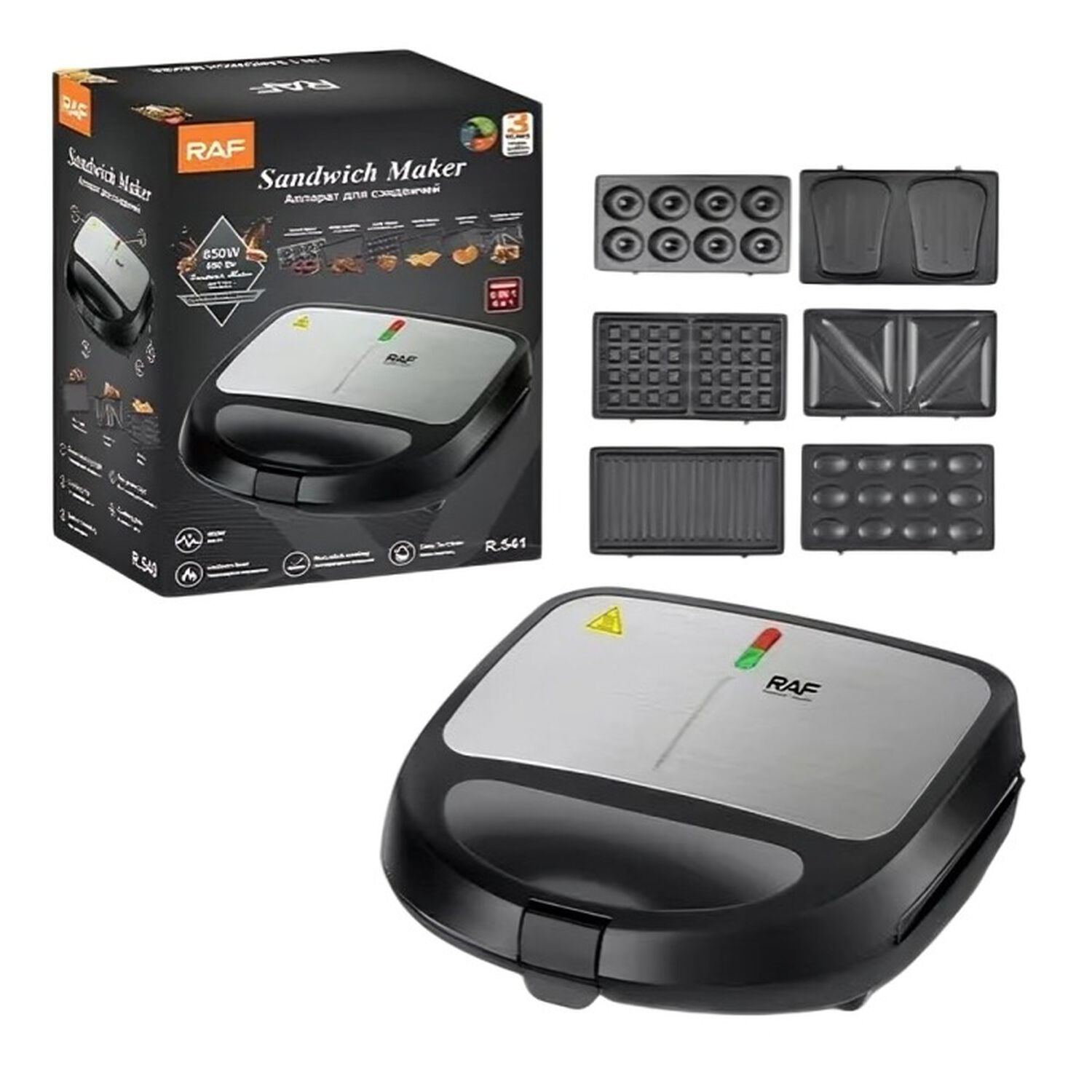 Maquina 6 En 1 Waflera Electrica Sandwichera Grill Donas R541 image number 2.0