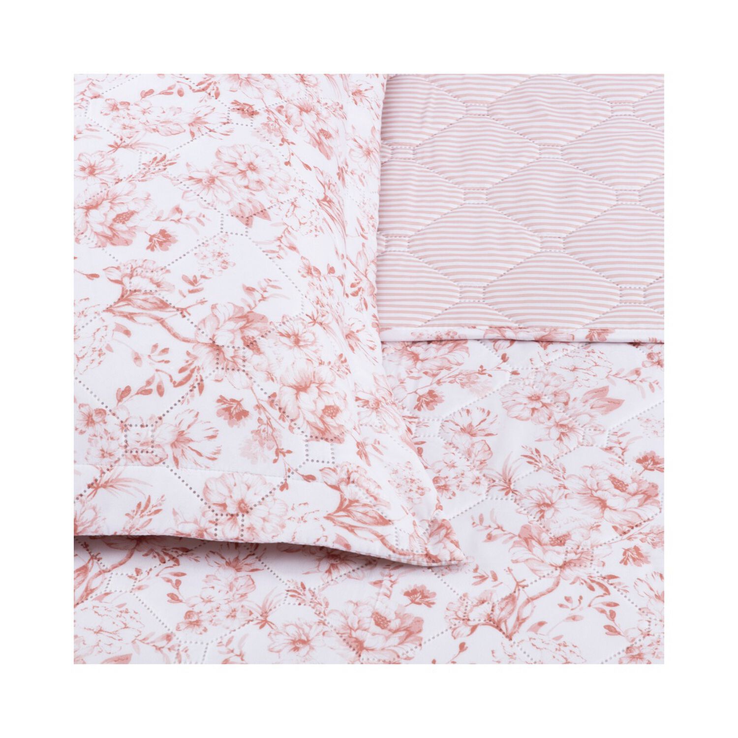 Quilt Andes Printed Rayas Rosas King image number 3.0