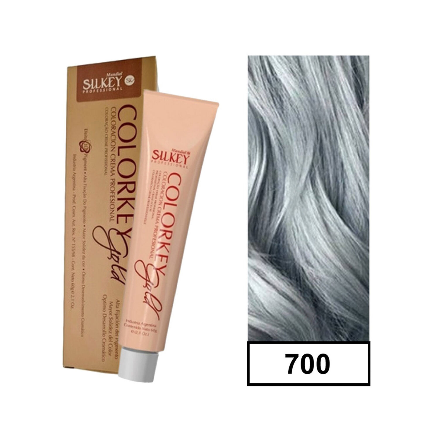 Colorkey Gold - Tintura Permanente Efecto 3d Pigment 60gr + Oxidante - 700 Gris Cromatico image number 0.0