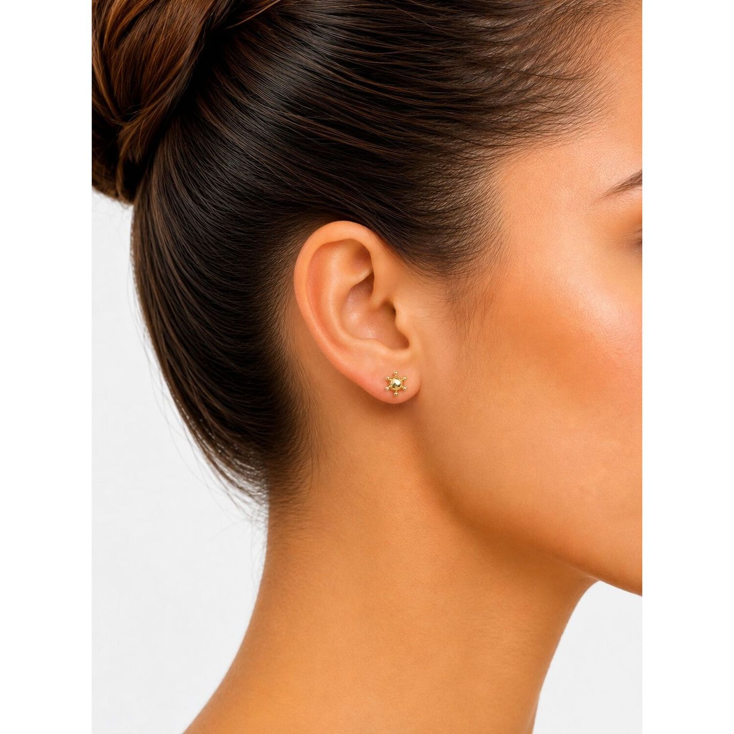 Aros Bolita Pistilo 6mm No3 Oro 18k 1.50gr Regalo Mujer Dorado image number 2.0
