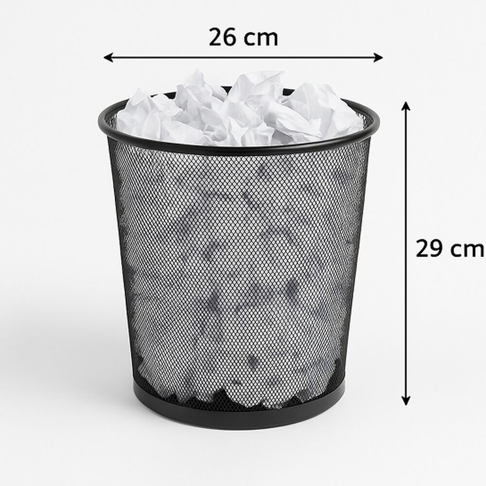 Basurero Metálico Redondo Negro | Ideal Para Home Office image number 2.0