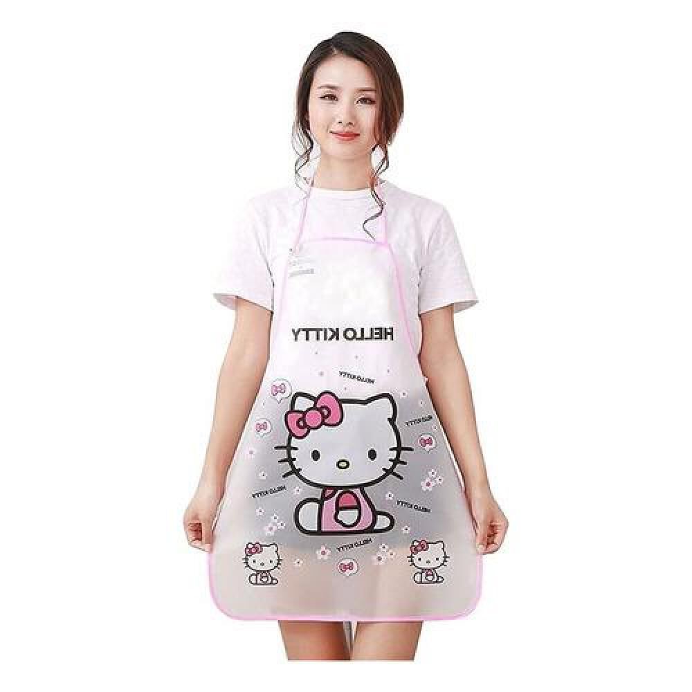 Delantal Cocina Kawaii Dibujos Plástico Tranparente Hello image number 1.0