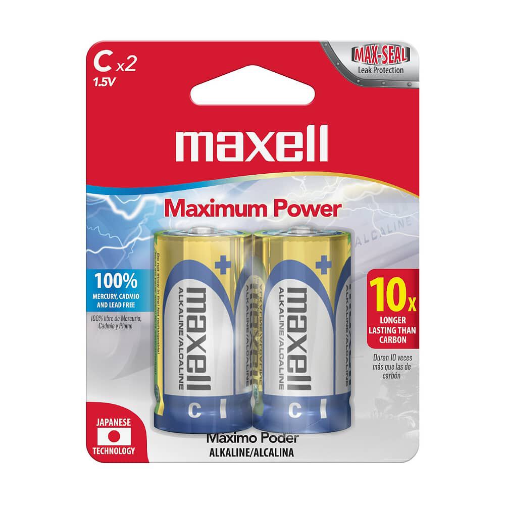 Pack 2 Pilas Alcalinas Maxell Tipo C image number 0.0